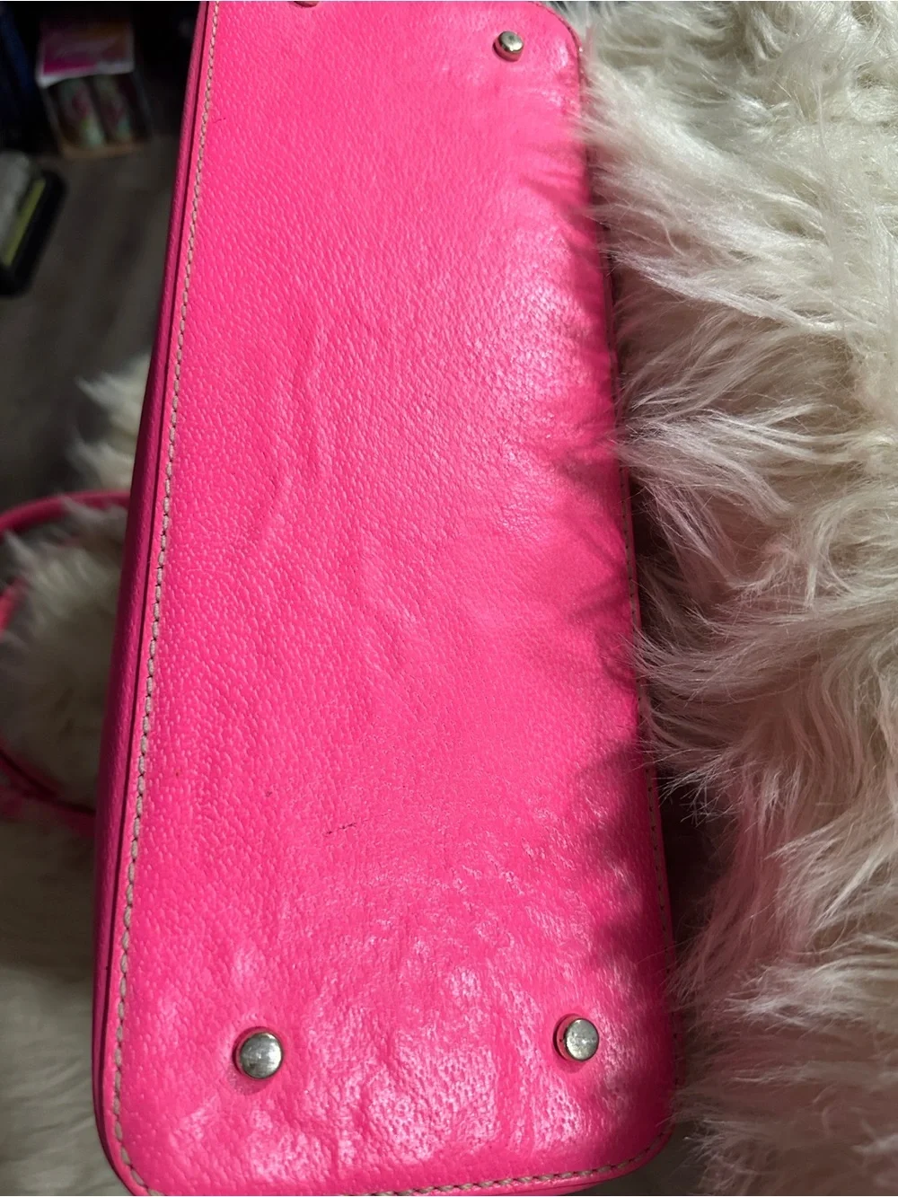kate spade Bright Pink Leather Dome Tote